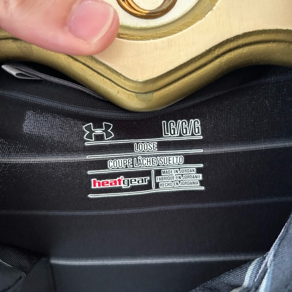 Under Armour Men's Polo with Black and Gray Stripes - Picture 3 of 5